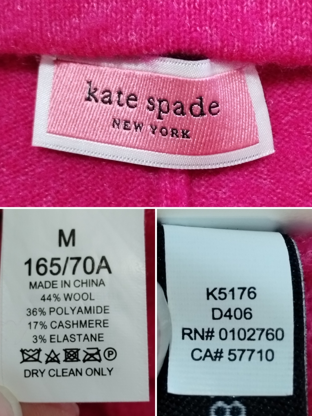 Kate Spade Cashmere Blend Joggers Pink Jewel Knit Lounge Pants M - Picture 2 of 11